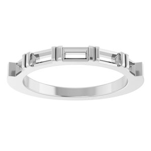 14K White 5-Stone Family Stackable Ring Mounting