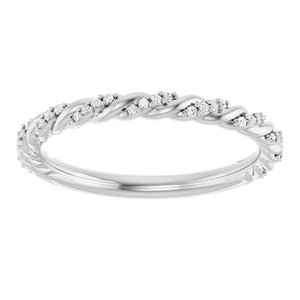 14K White 1/10 CTW Natural Diamond Band