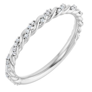 14K White 1/10 CTW Natural Diamond Band