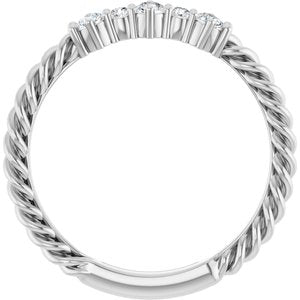 14K White 1/5 CTW Natural Diamond Rope Anniversary Band