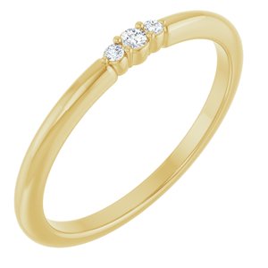 14K Yellow .03 CTW Natural Diamond Stackable Ring