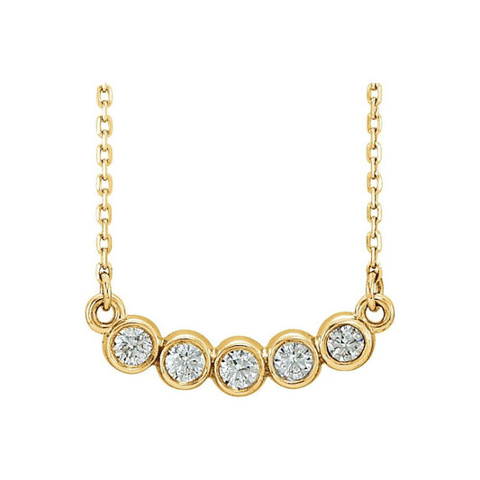 Diamonds and Gold Bar Necklace