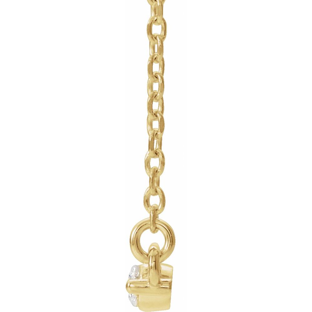 Diamonds and 14k Yellow Gold Bar Necklace