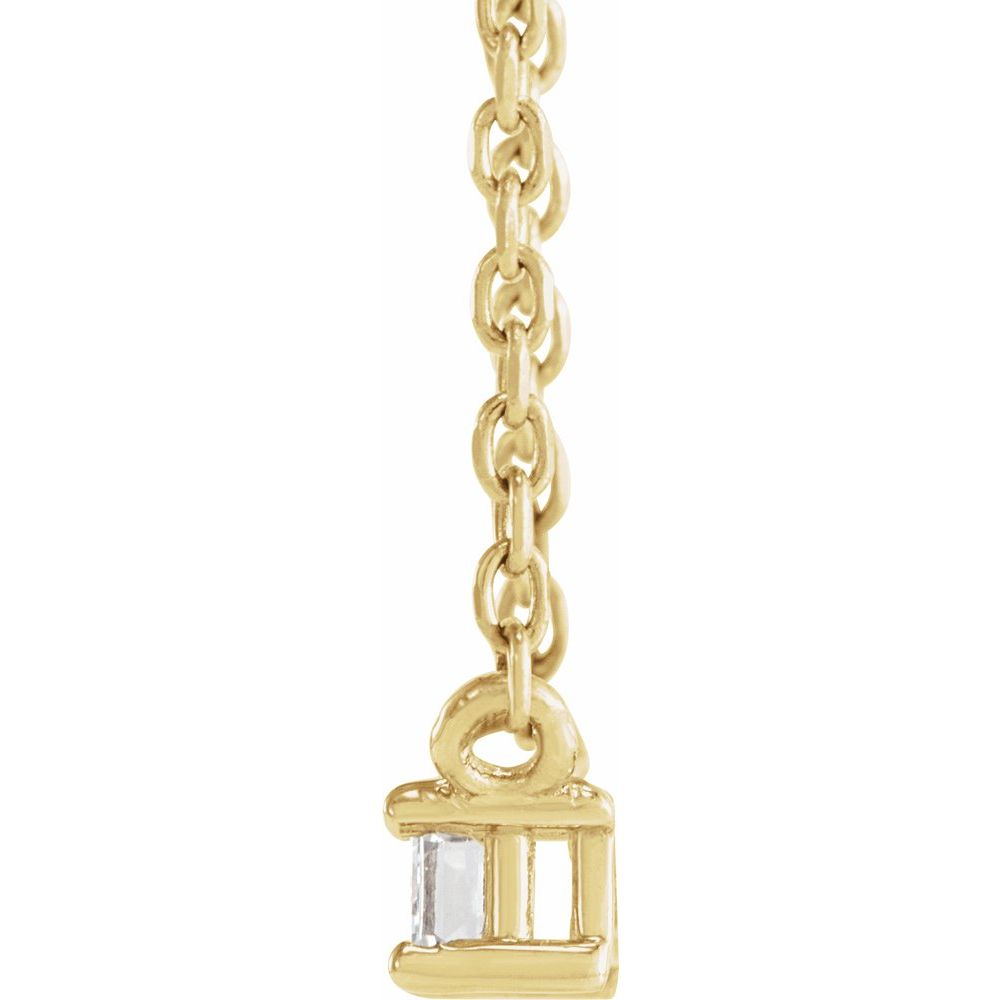Diamonds and Gold Baguette Solitaire Necklace