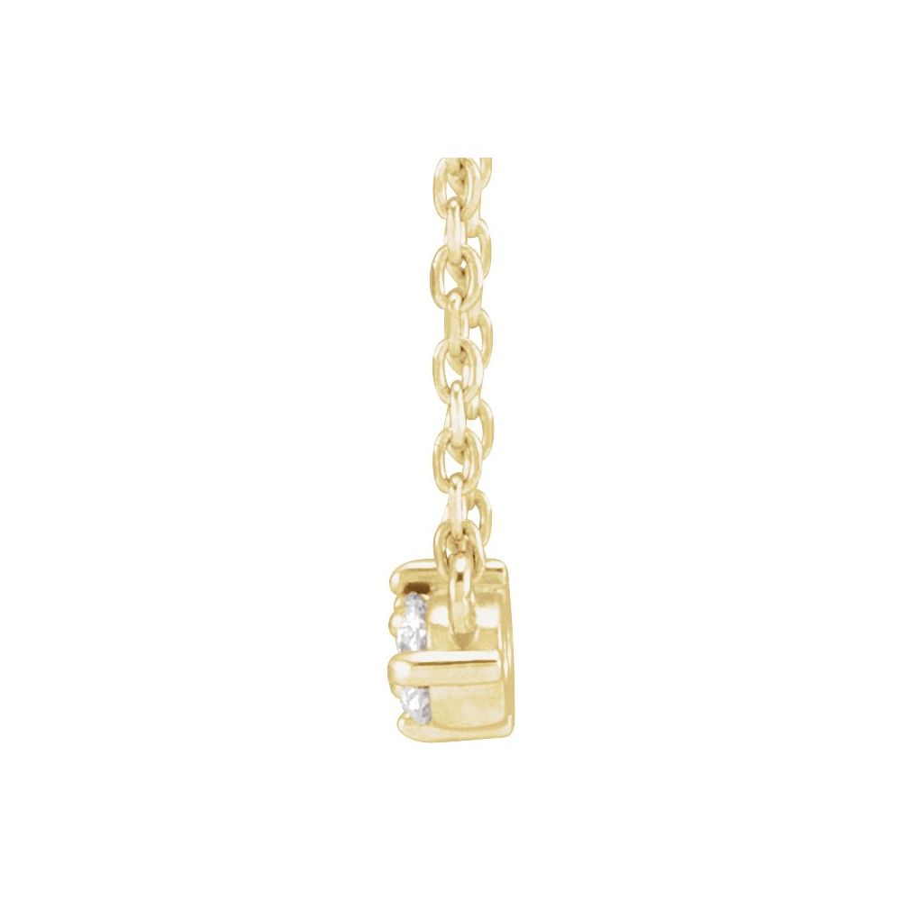 Diamonds and Gold Three-Stone Bar Necklace
