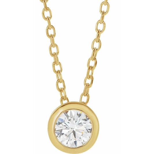 Diamonds and Gold Bezel Necklace