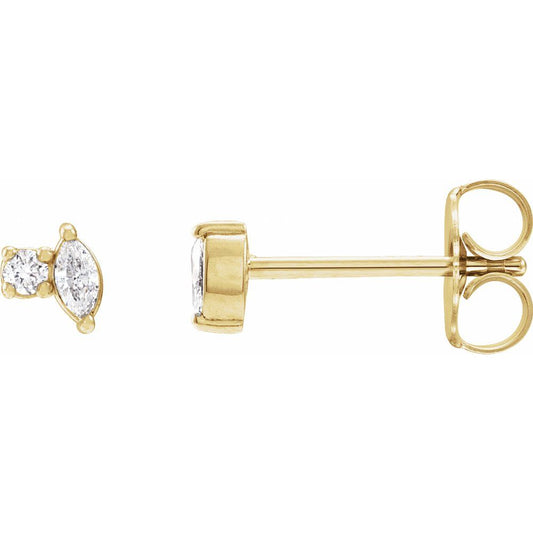 Natural Diamonds and Gold Fiore Earrings