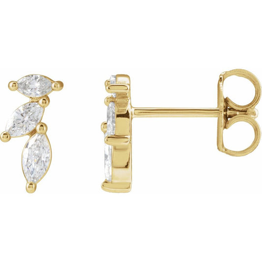 Natural Diamonds and Gold Goccia Earrings