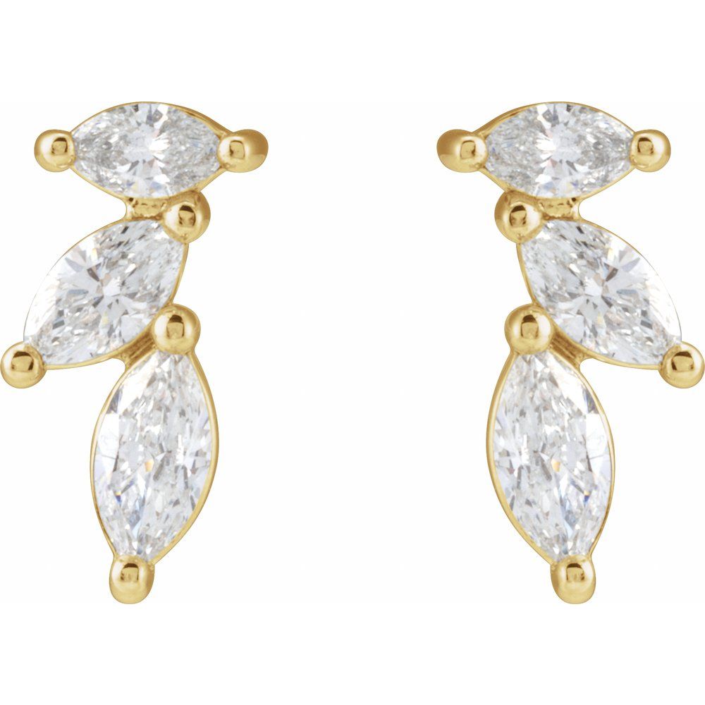 Natural Diamonds and Gold Goccia Earrings