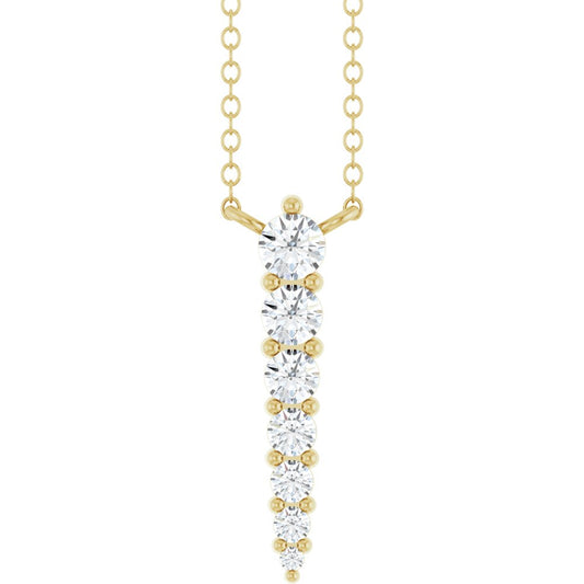 Diamonds and 14k Yellow Gold Graduated Necklace