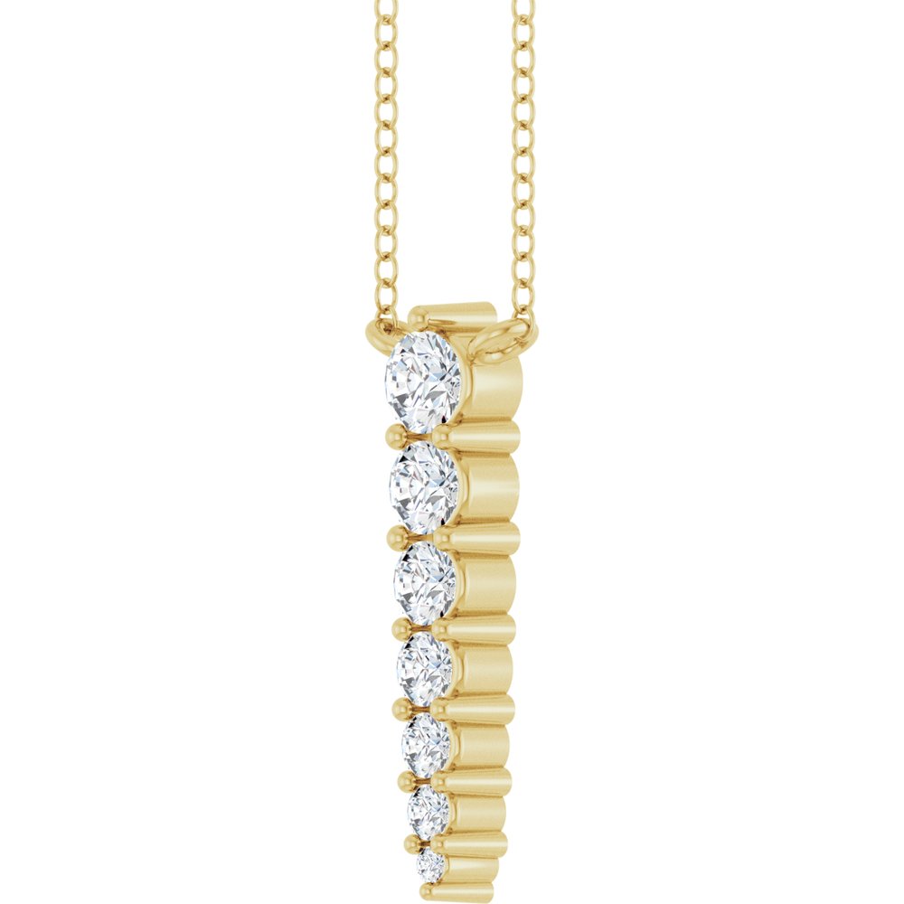 Diamonds and 14k Yellow Gold Graduated Necklace