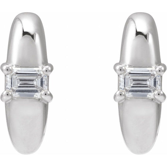 Diamonds and 14k Gold Hoop Earrings