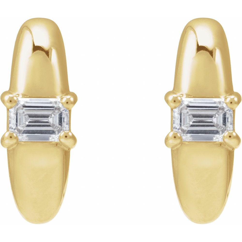 Diamonds and 14k Gold Hoop Earrings
