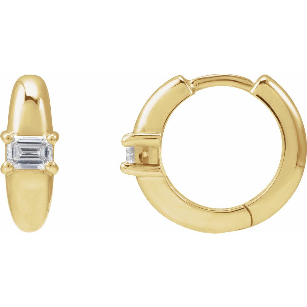 Diamonds and 14k Gold Hoop Earrings