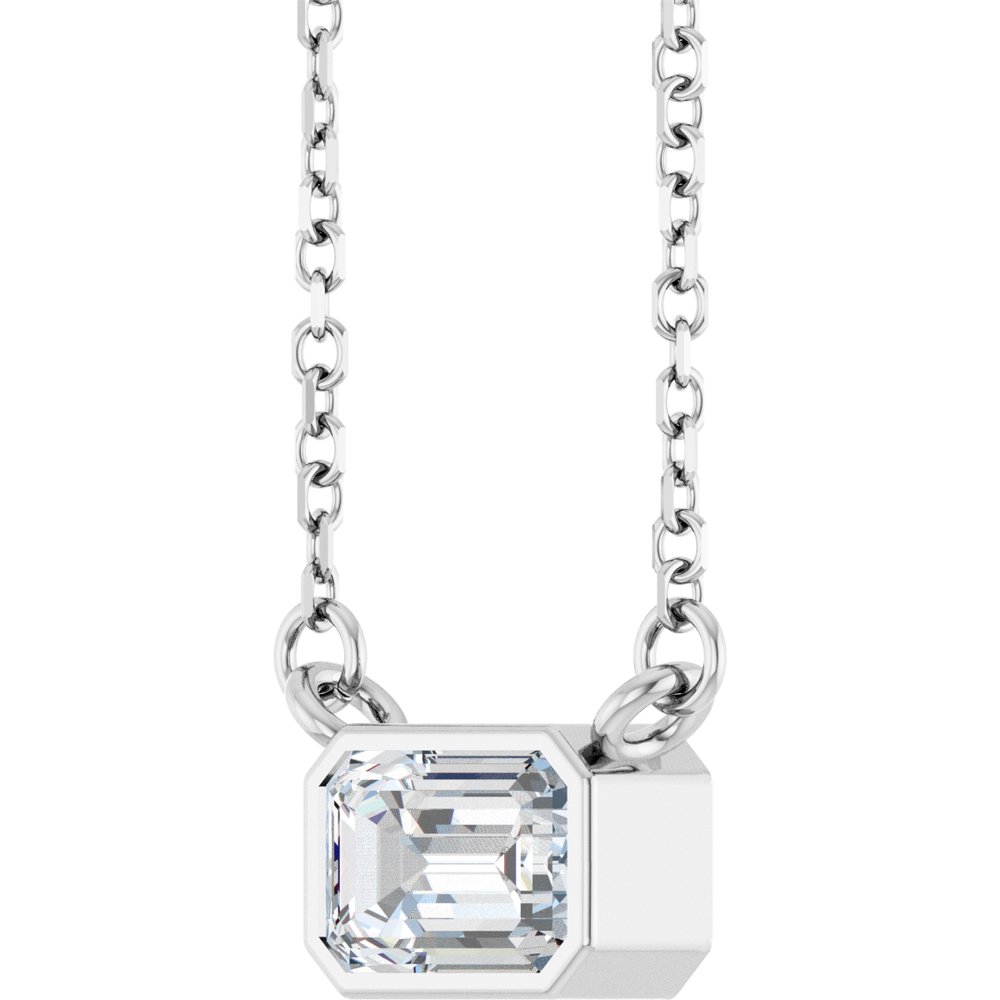 14K White 1/2 CT Lab-Grown Diamond 18" Necklace