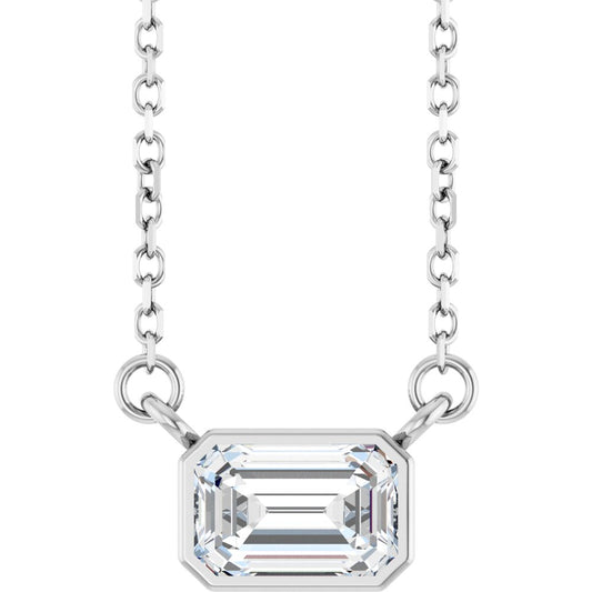14K White 1/2 CT Lab-Grown Diamond 18" Necklace