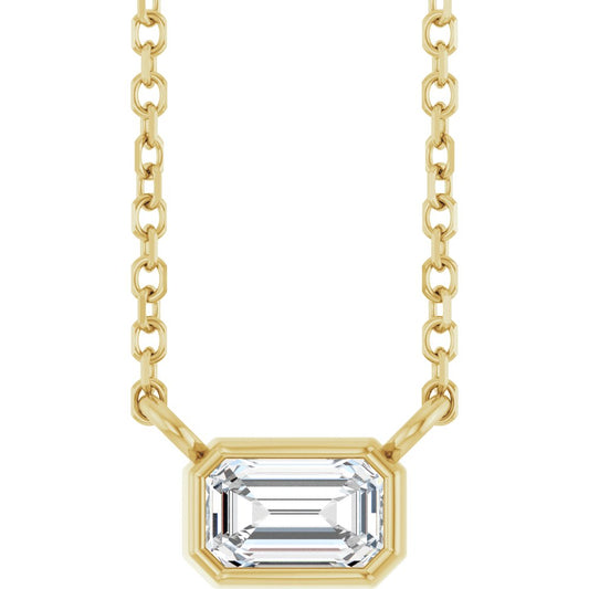 Diamonds and Gold Emerald Necklace