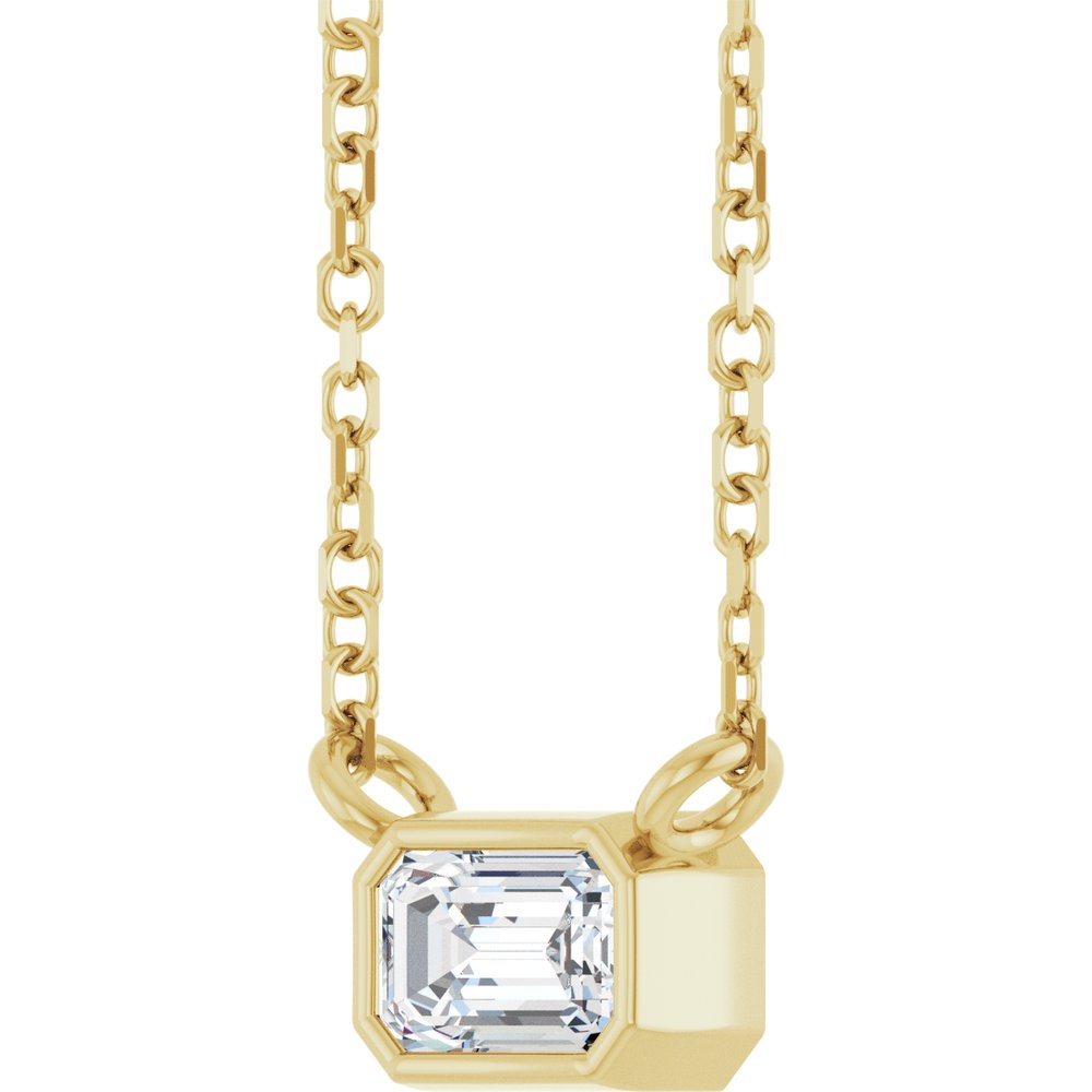 Diamonds and Gold Emerald Necklace