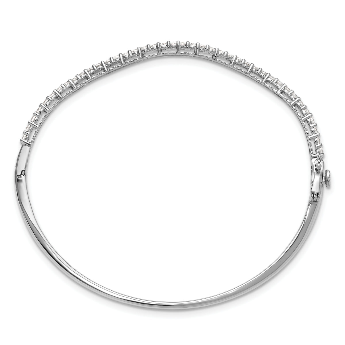 Diamond Wavy Bangle - White Gold