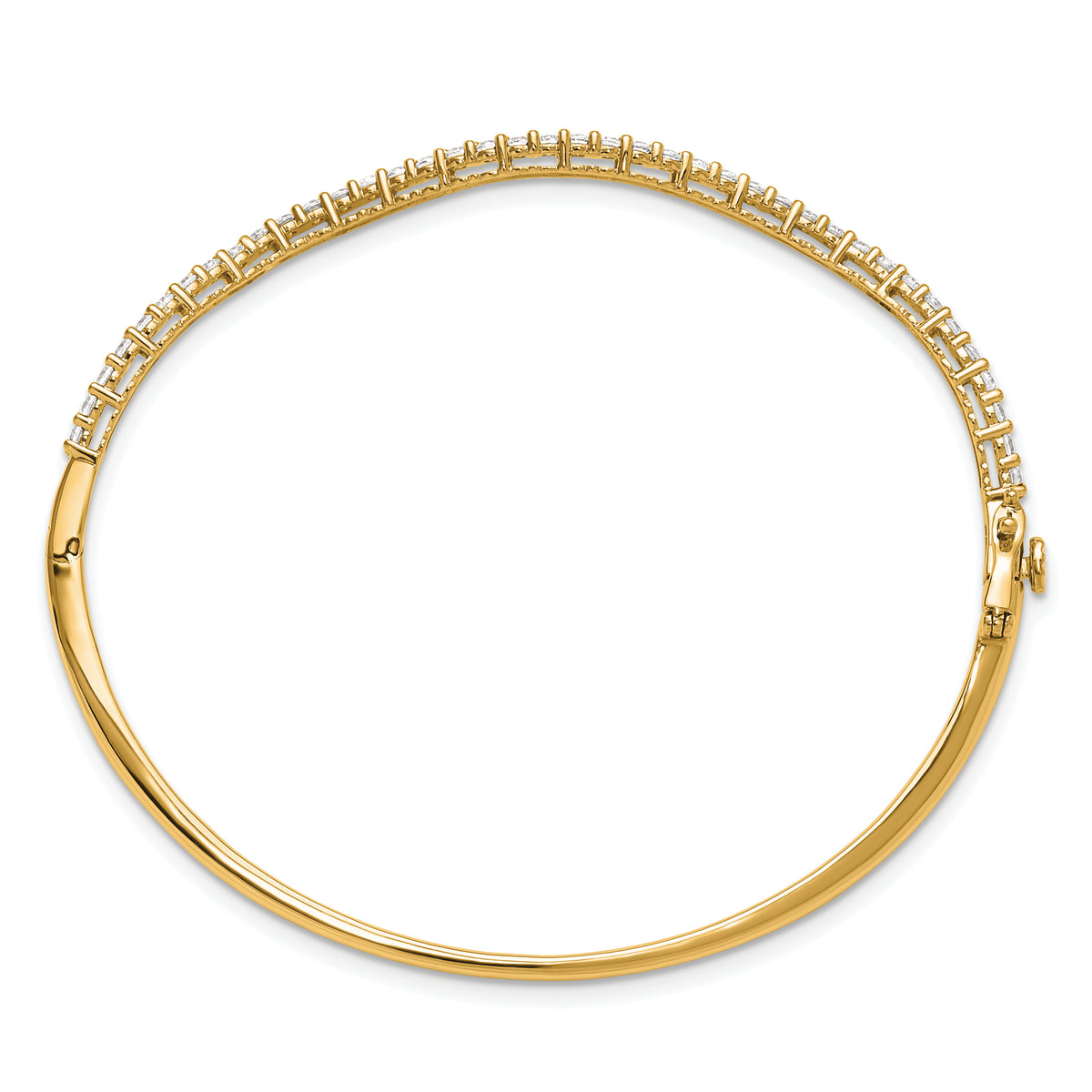 Diamond Wavy Bangle - Yellow Gold