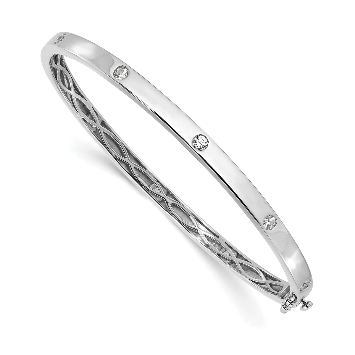 Aurora Diamond Bangle — White Gold