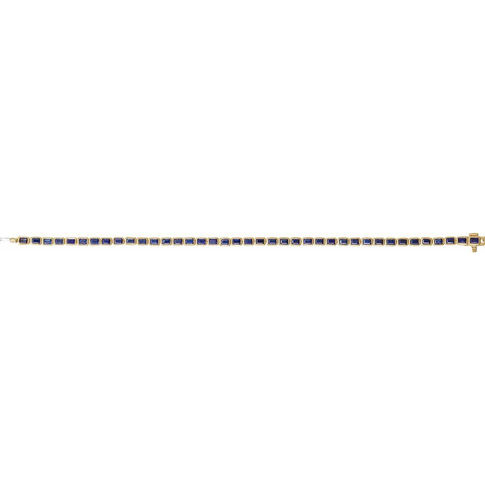 14K Yellow Lab-Grown Blue Sapphire Line 7" Bracelet