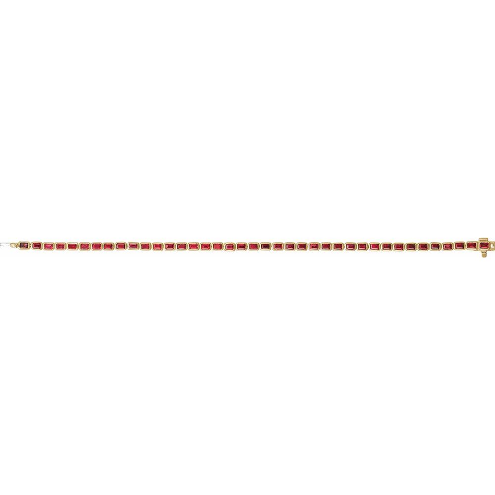 14K Yellow Lab-Grown Ruby Line 7" Bracelet