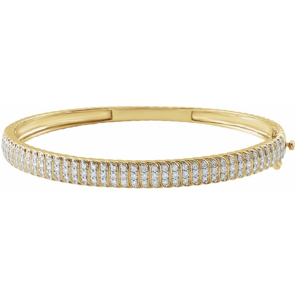 14K Yellow 1 3/8 CTW Lab-Grown Diamond Bangle 7" Bracelet