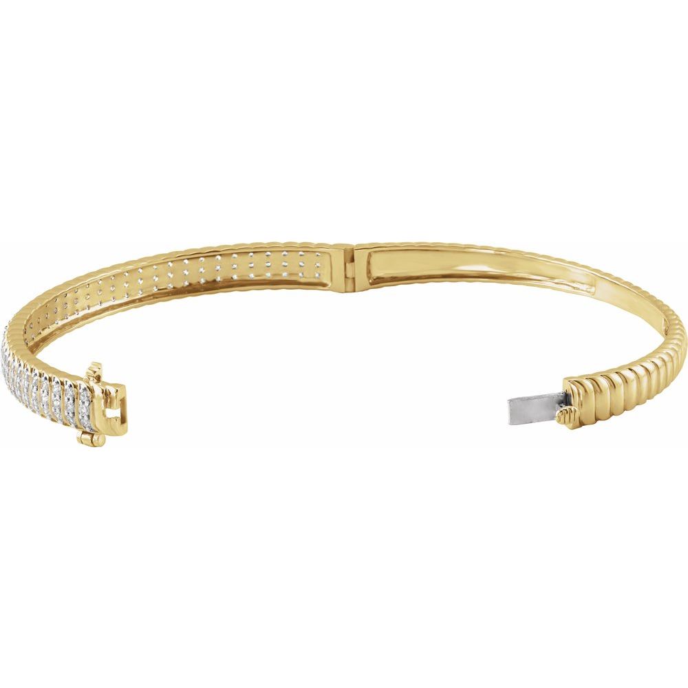 14K Yellow 1 3/8 CTW Lab-Grown Diamond Bangle 7" Bracelet