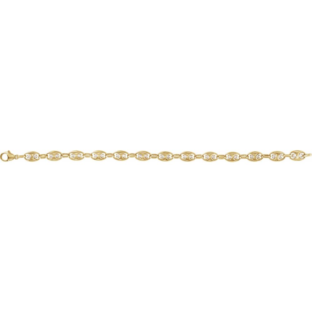 14K Yellow 1 CTW Lab-Grown Diamond Mariner Link 7 1/2" Bracelet