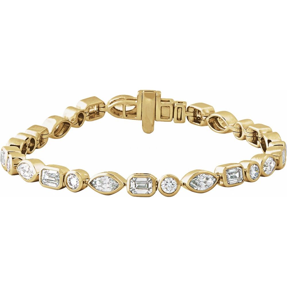 14K Yellow 7 1/8 CTW Lab-Grown Diamond Line 7" Bracelet