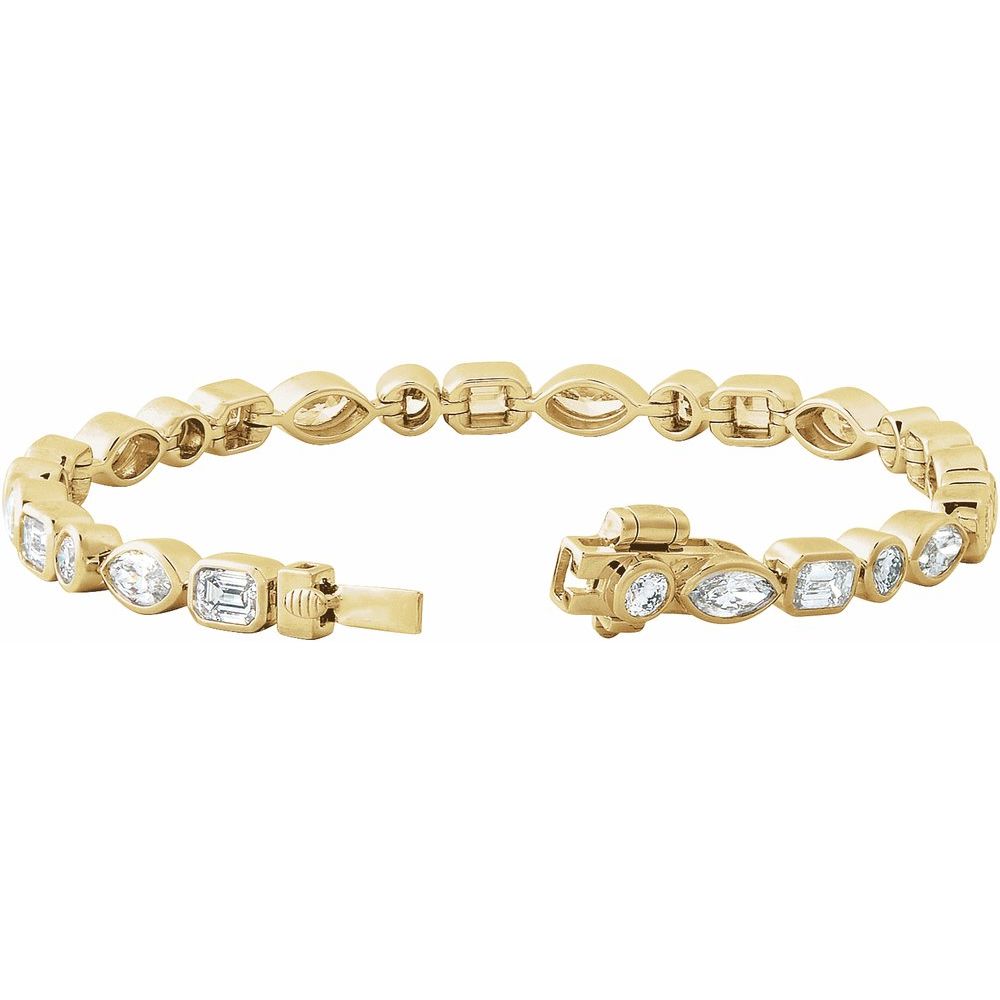 14K Yellow 7 1/8 CTW Lab-Grown Diamond Line 7" Bracelet