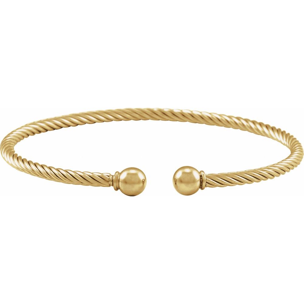 14K Yellow Gold-Filled 3 mm Cuff 6 7/10" Bracelet