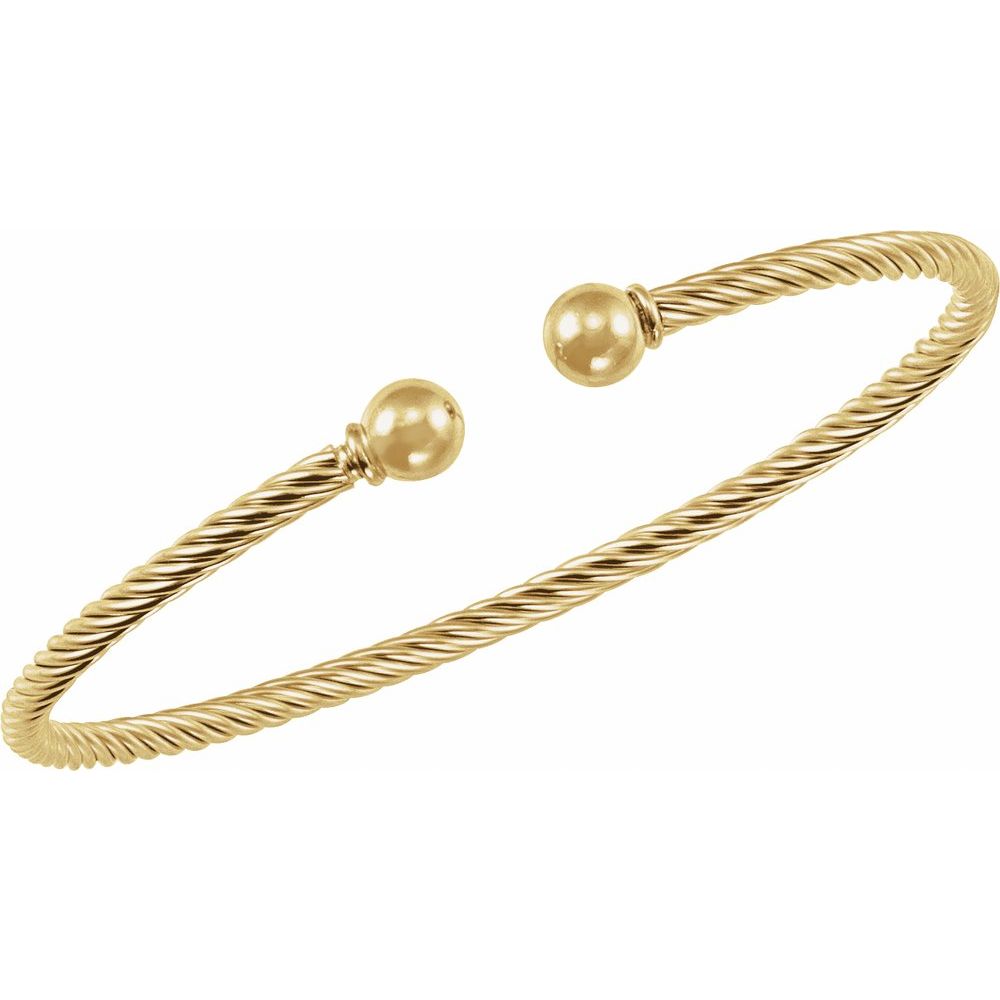 14K Yellow Gold-Filled 3 mm Cuff 6 7/10" Bracelet