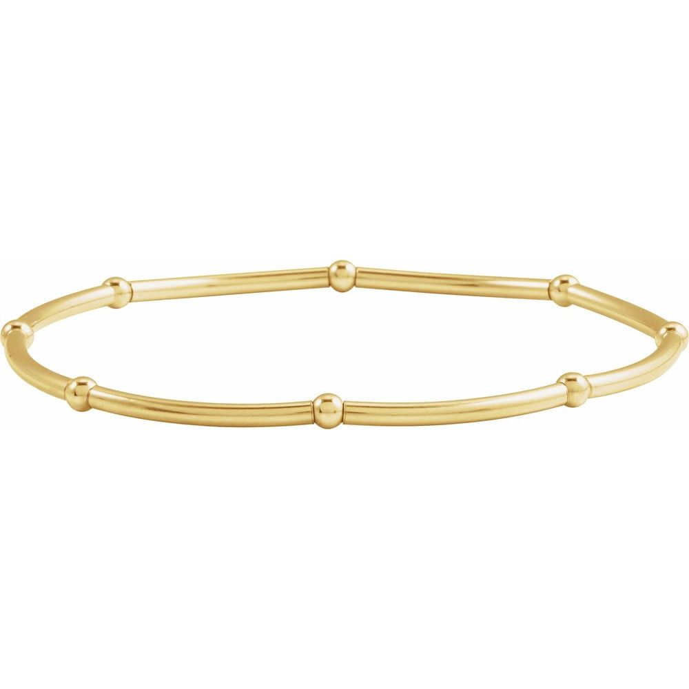 14K Yellow Gold-Filled Elastic Bead 6 3/4" Bracelet