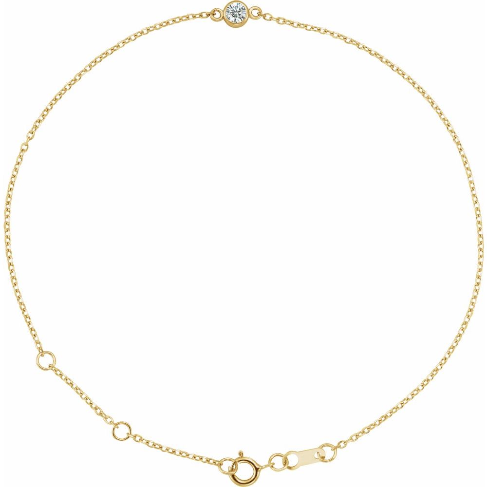 Natural Diamond and Gold Solitaire Bracelet