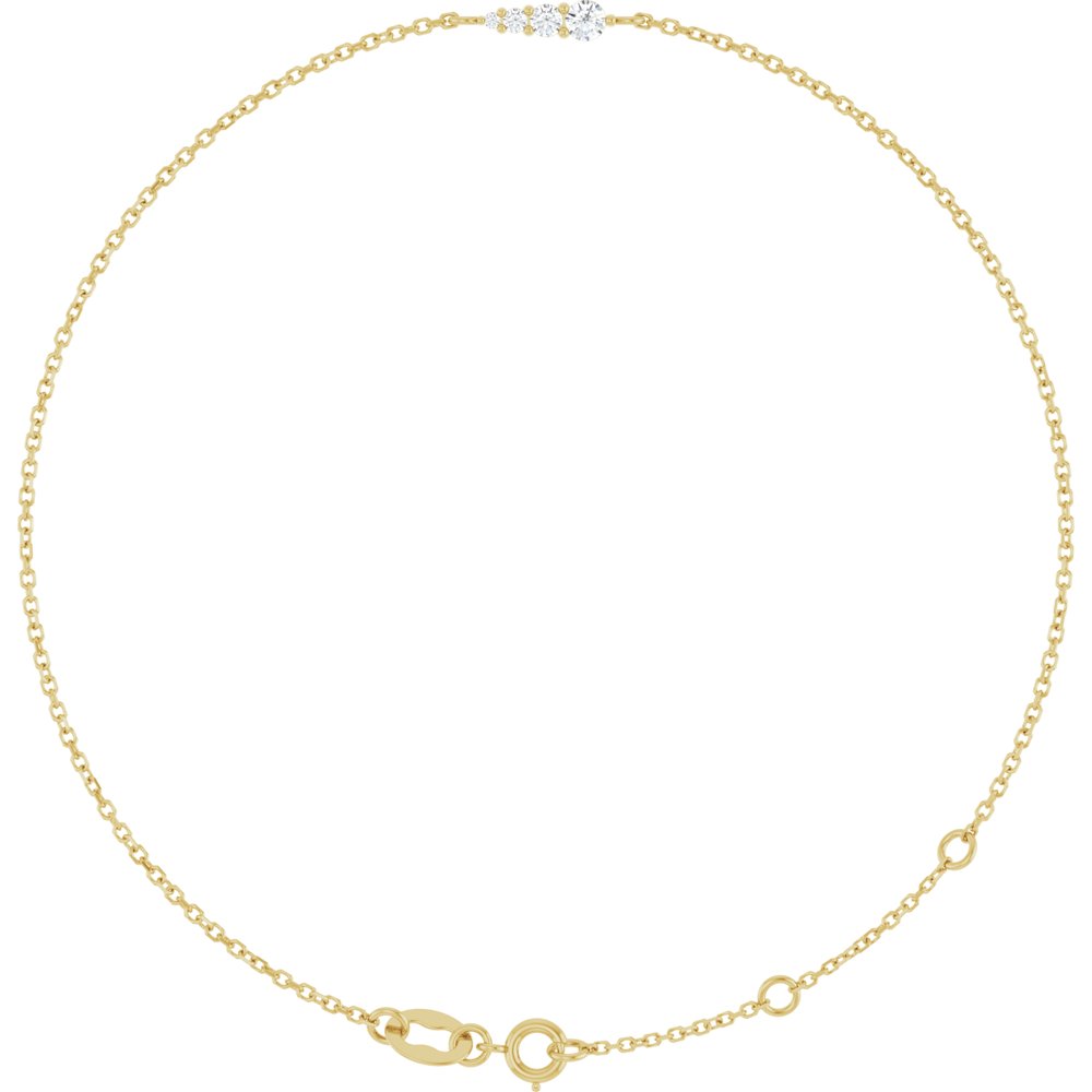 Natural Diamond and Gold Trinità Bracelet