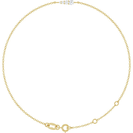 Natural Diamond and Gold Trinità Bracelet