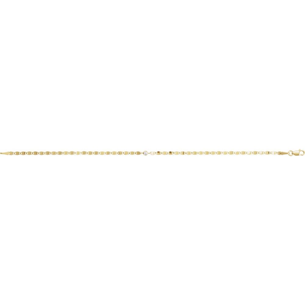 Gold and Natural Diamond Bezel Link Bracelet