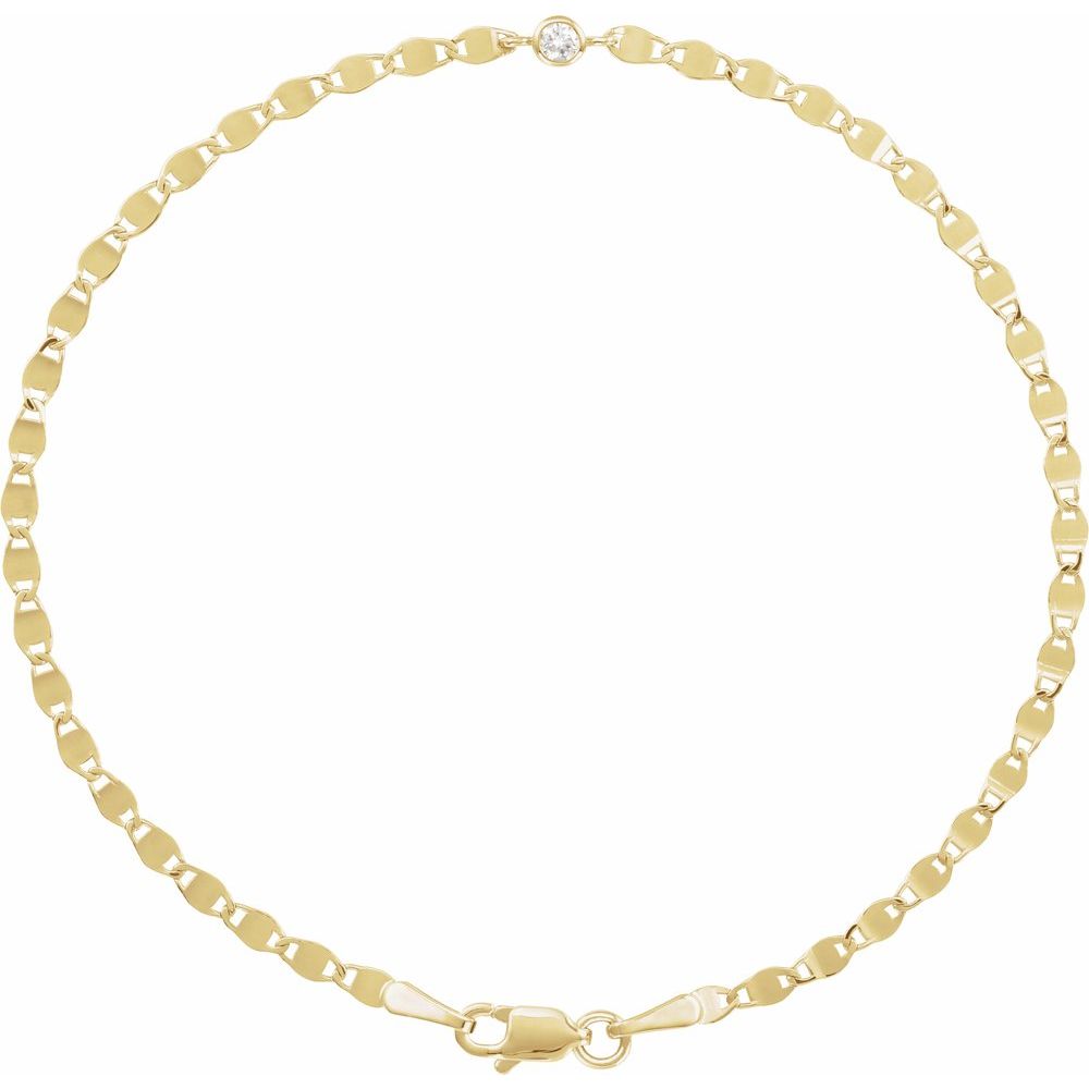 Gold and Natural Diamond Bezel Link Bracelet