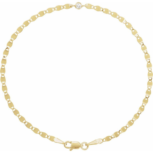 Gold and Natural Diamond Bezel Link Bracelet