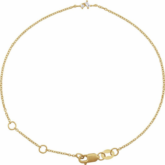 Gold and Natural Diamond Two Stone Bracelet