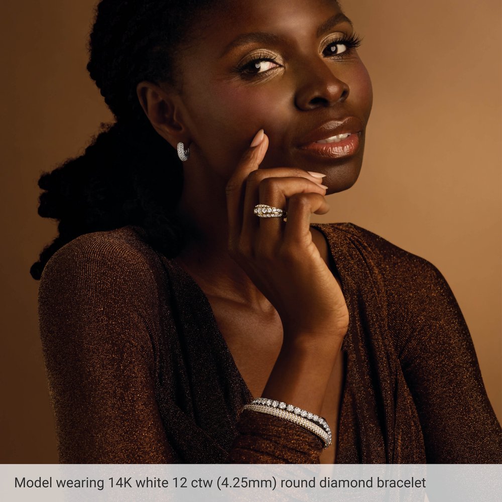 14K Yellow 12 CTW Lab-Grown Diamond Line 7" Bracelet