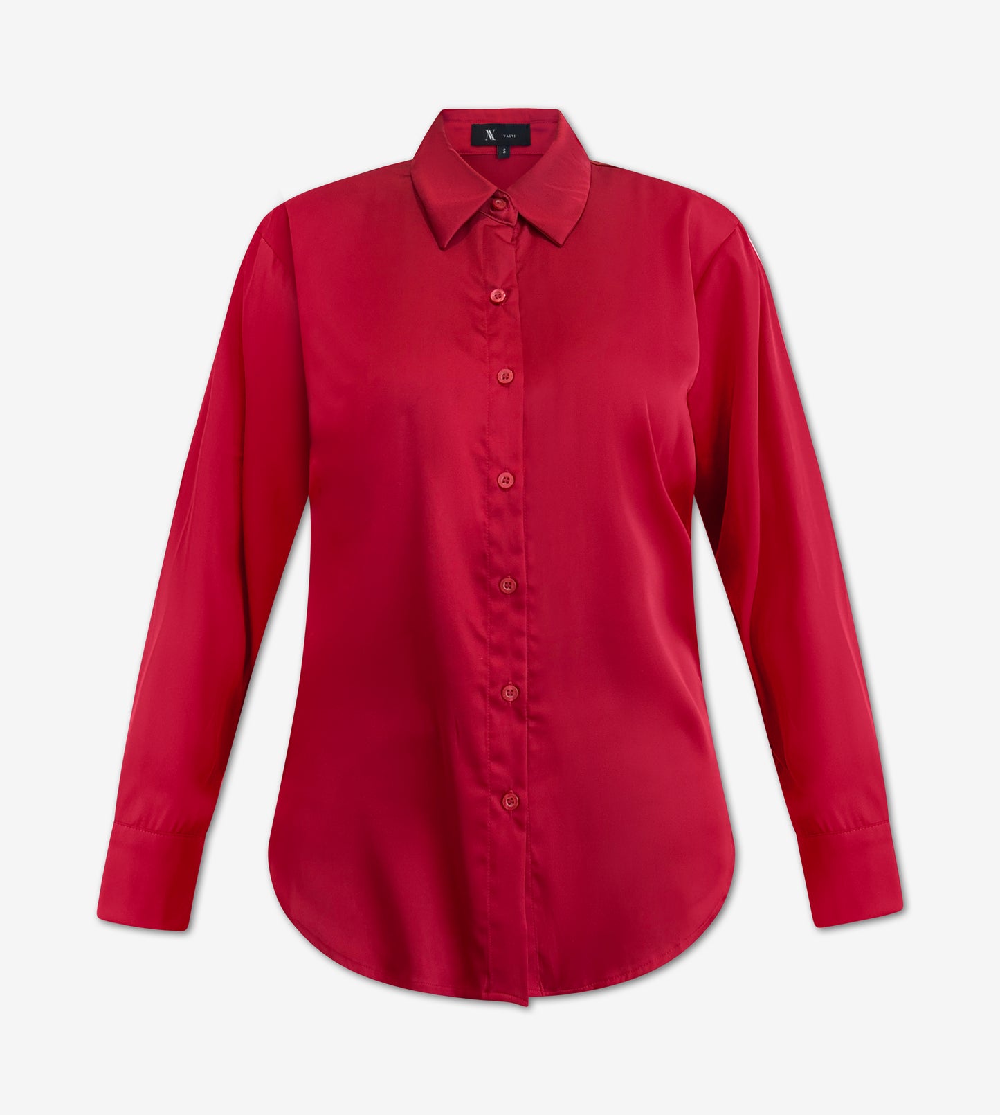 SATIN CHARMEUSE BUTTON FRONT SHIRT
