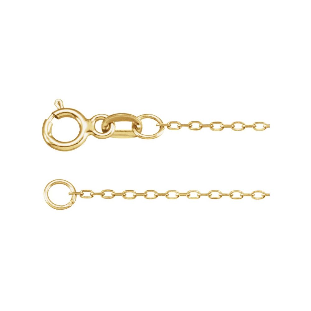 14K Yellow .80 mm Diamond-Cut Cable 18" Chain