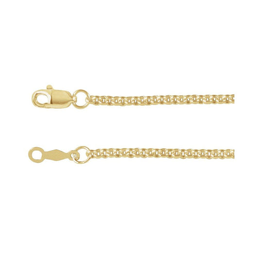 14K Yellow Gold-Filled 2 mm Rolo 7" Chain