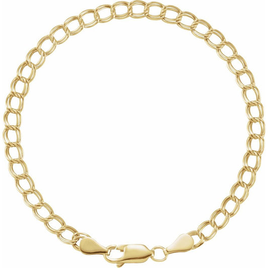 14K Yellow Gold-Filled 4 mm Curb 7" Chain