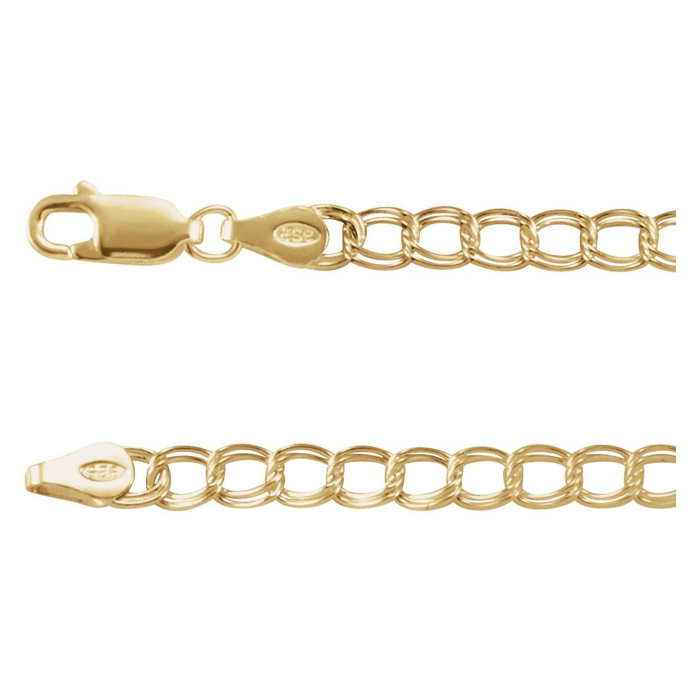 14K Yellow Gold-Filled 4 mm Curb 7" Chain