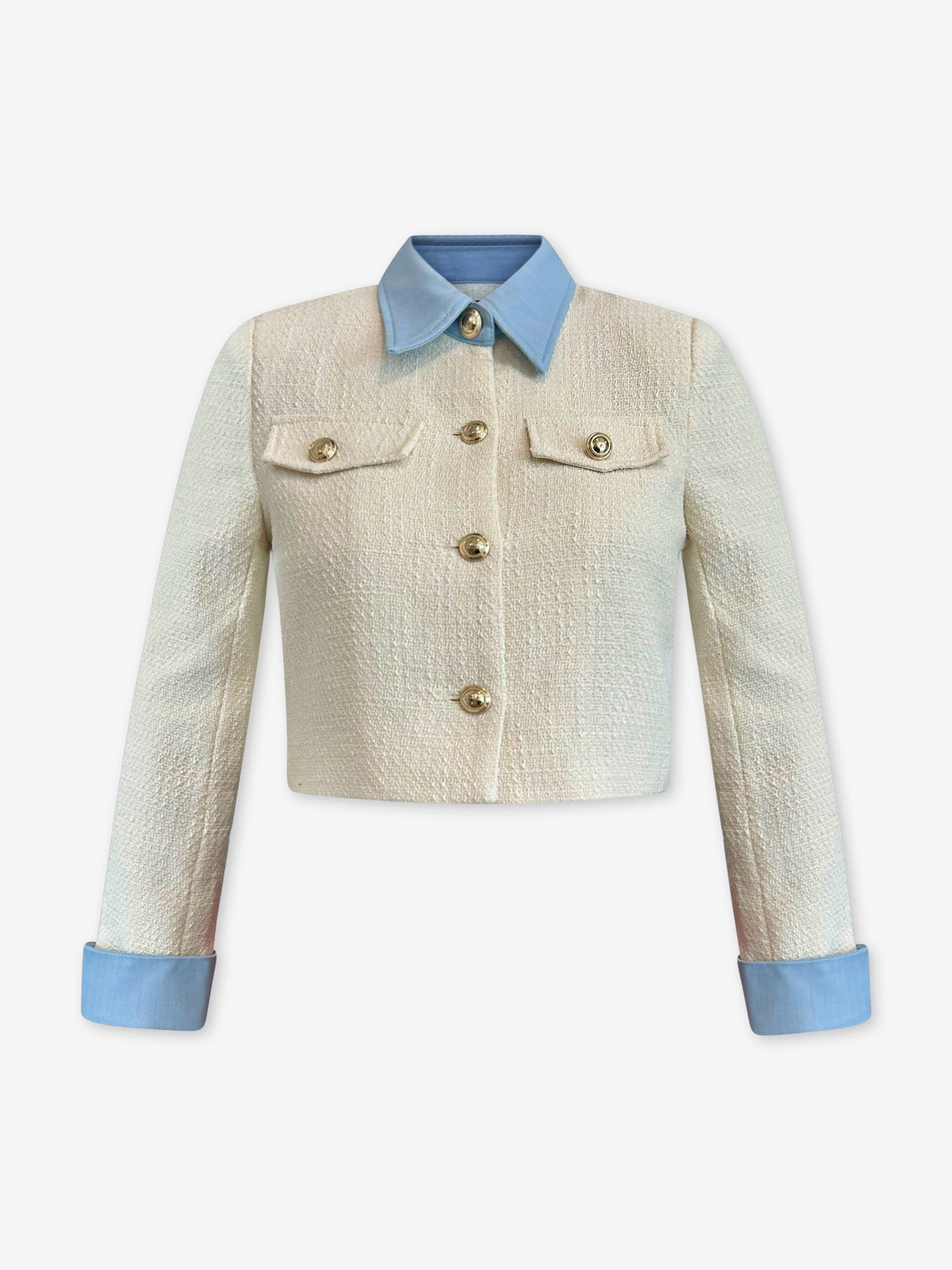 AZURE COLLAR TWEED JACKET