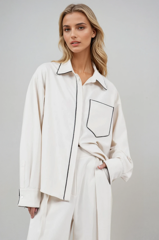 PIPING CONTRAST DETAIL SHIRT
